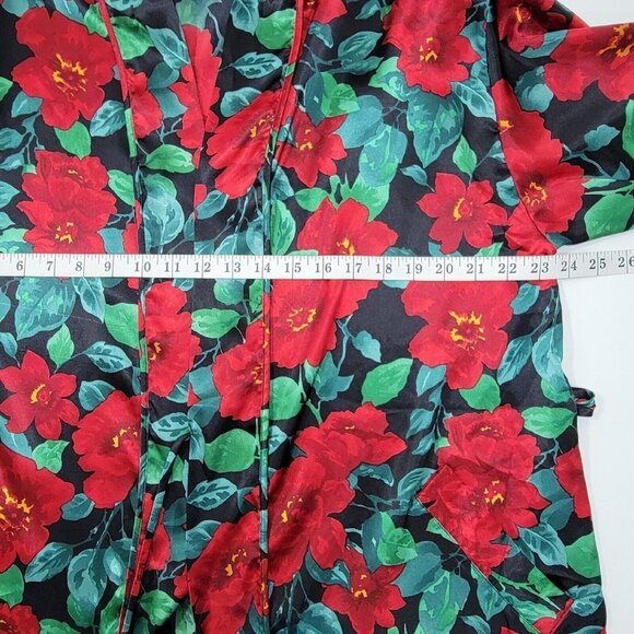 Vintage Victorias Secret Kimono Womens OS Red Floral Satin Robe Y2K 90s Romantic - Picture 6 of 13